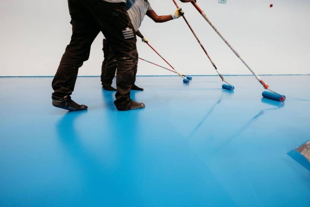 Blue epoxy flooring in Doubleview by Perth Epoxy Group