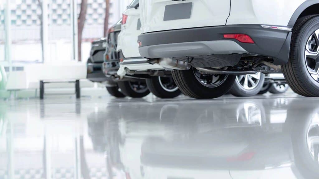 Car Showroom flooring with finished Epoxy Flooring in Osborne Park by Perth Epoxy Group