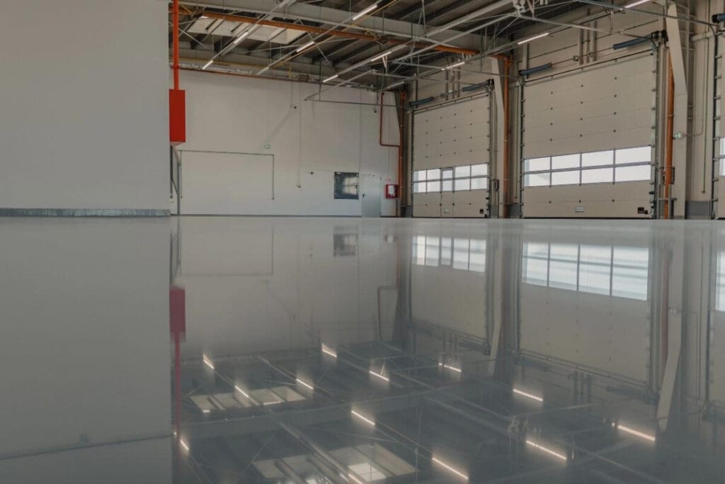 Warehouse in Thornlie with Industrial & Commercial Floor Epoxy Coating by Perth Epoxy Group